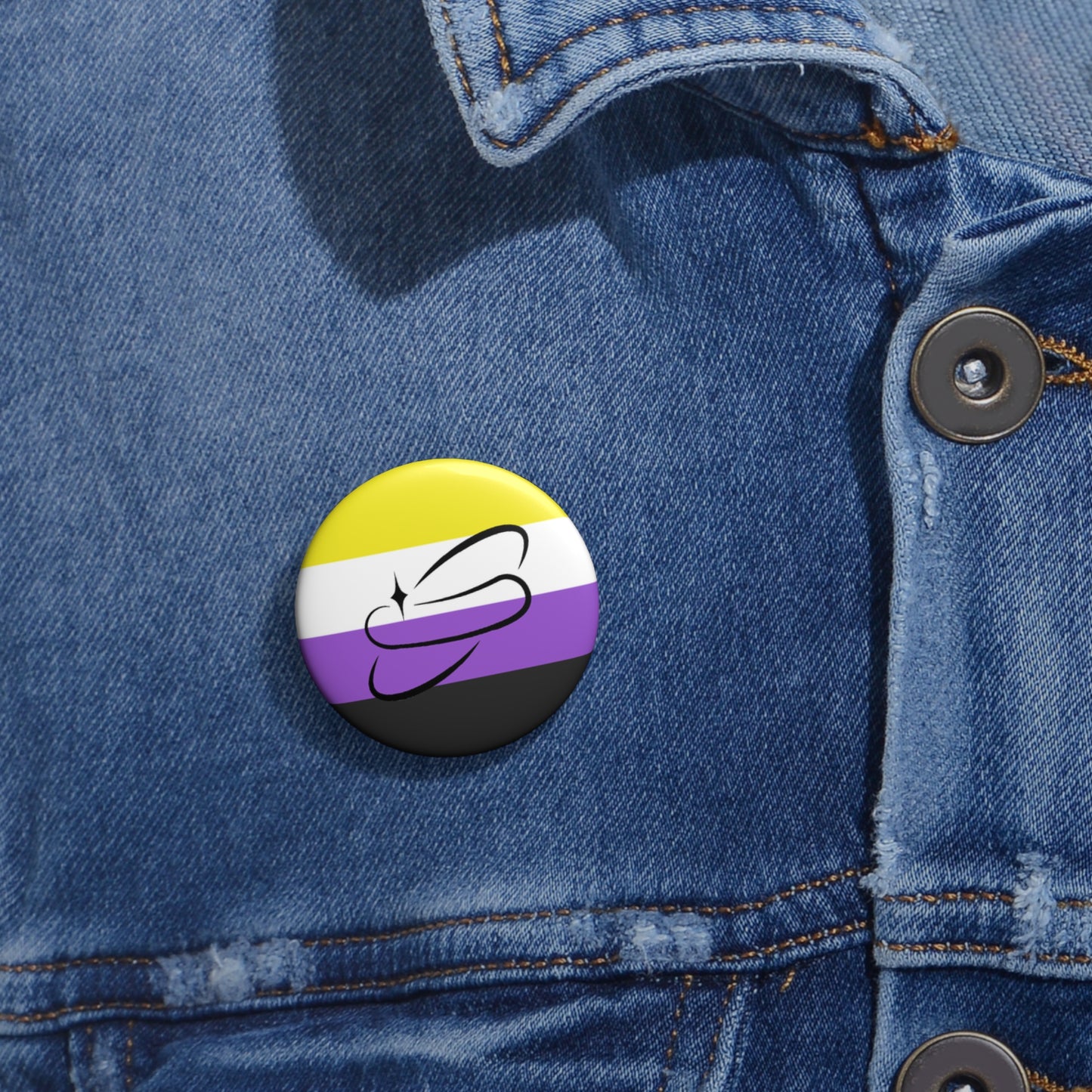 Non-Binary Flag Pin Button