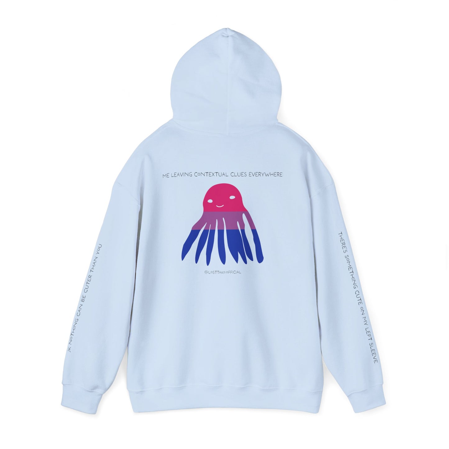 Unisex Bisexual Conversation Starter Hoodie Taki the Tako | You Should Start a Convo, I'm too shy.