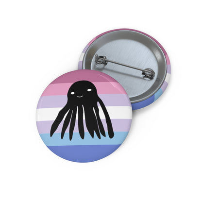 Bigender Flag Taki the Tako Pin Button