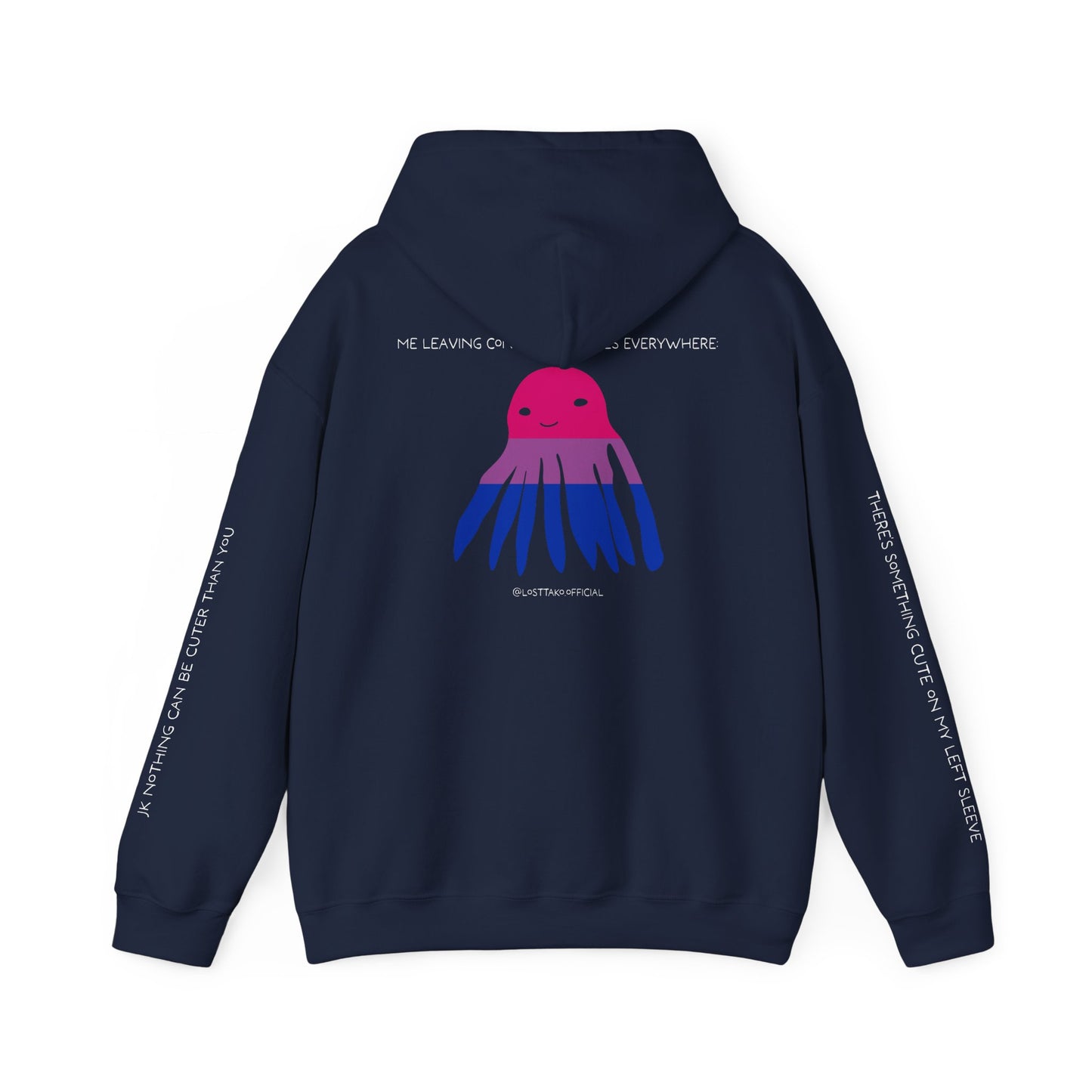 Unisex Bisexual Conversation Starter Hoodie Taki the Tako | You Should Start a Convo, I'm too shy.