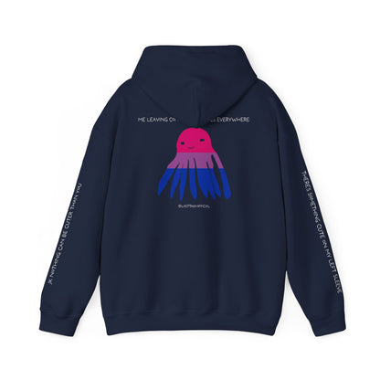 Unisex Bisexual Conversation Starter Hoodie Taki the Tako | You Should Start a Convo, I'm too shy.