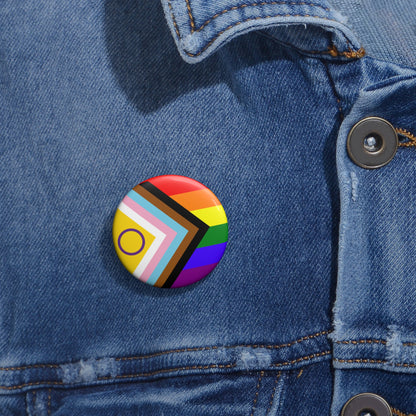 Progress Pride Flag Pin Button
