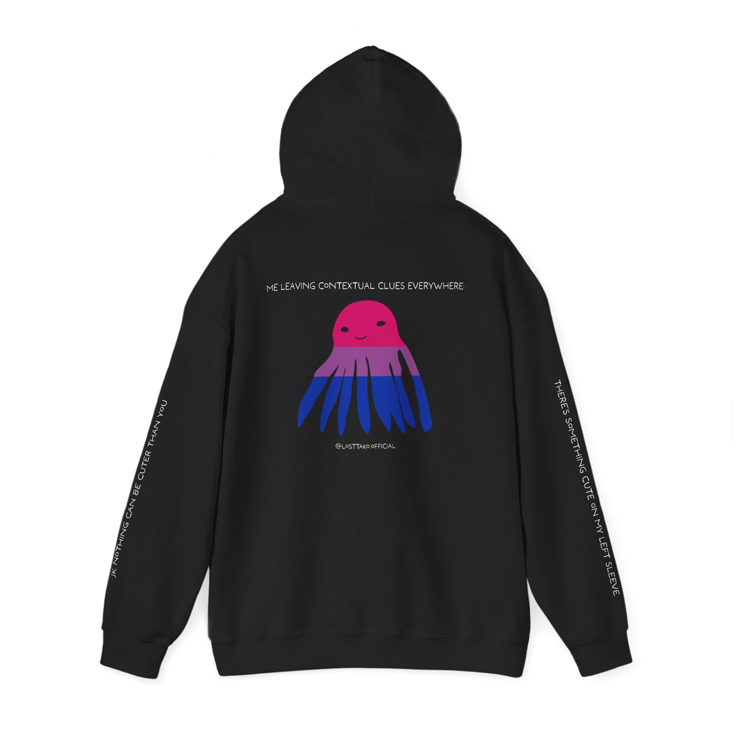 Unisex Bisexual Conversation Starter Hoodie Taki the Tako | You Should Start a Convo, I'm too shy.