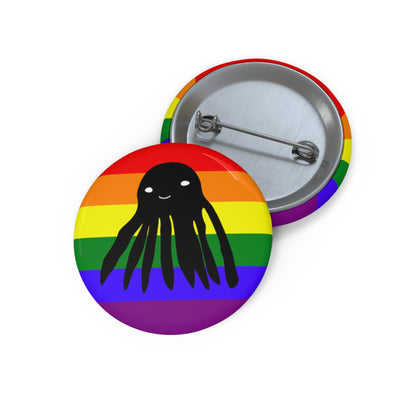 Taki the Tako Pride Flag Pin Button