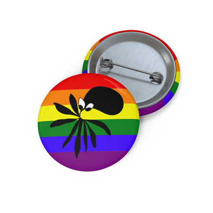 Tori the Tako Pride Flag Pin Button
