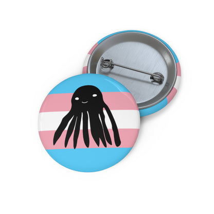 Trans Flag Taki the Tako Pin Button
