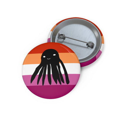 Lesbian Flag Taki the Tako Pin Button