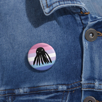 Bigender Flag Taki the Tako Pin Button