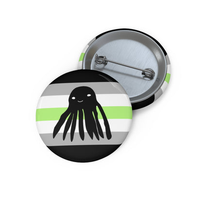 Agender Flag Taki the Tako Pin Button