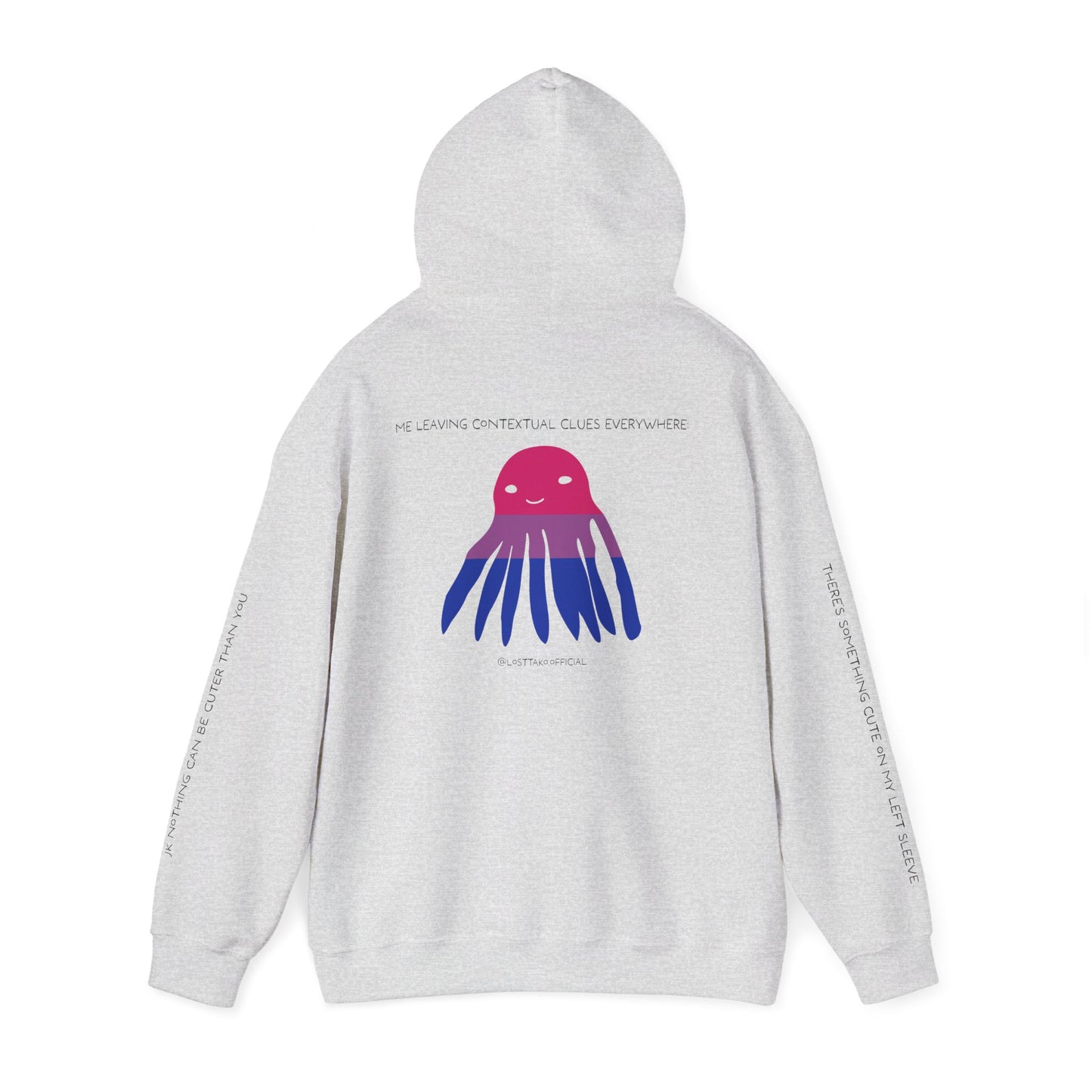 Unisex Bisexual Conversation Starter Hoodie Taki the Tako | You Should Start a Convo, I'm too shy.