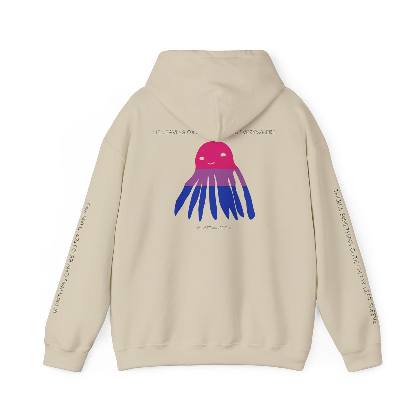 Unisex Bisexual Conversation Starter Hoodie Taki the Tako | You Should Start a Convo, I'm too shy.