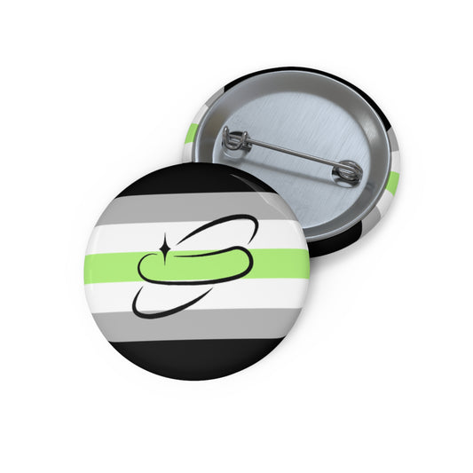 Agender Flag Pin Button