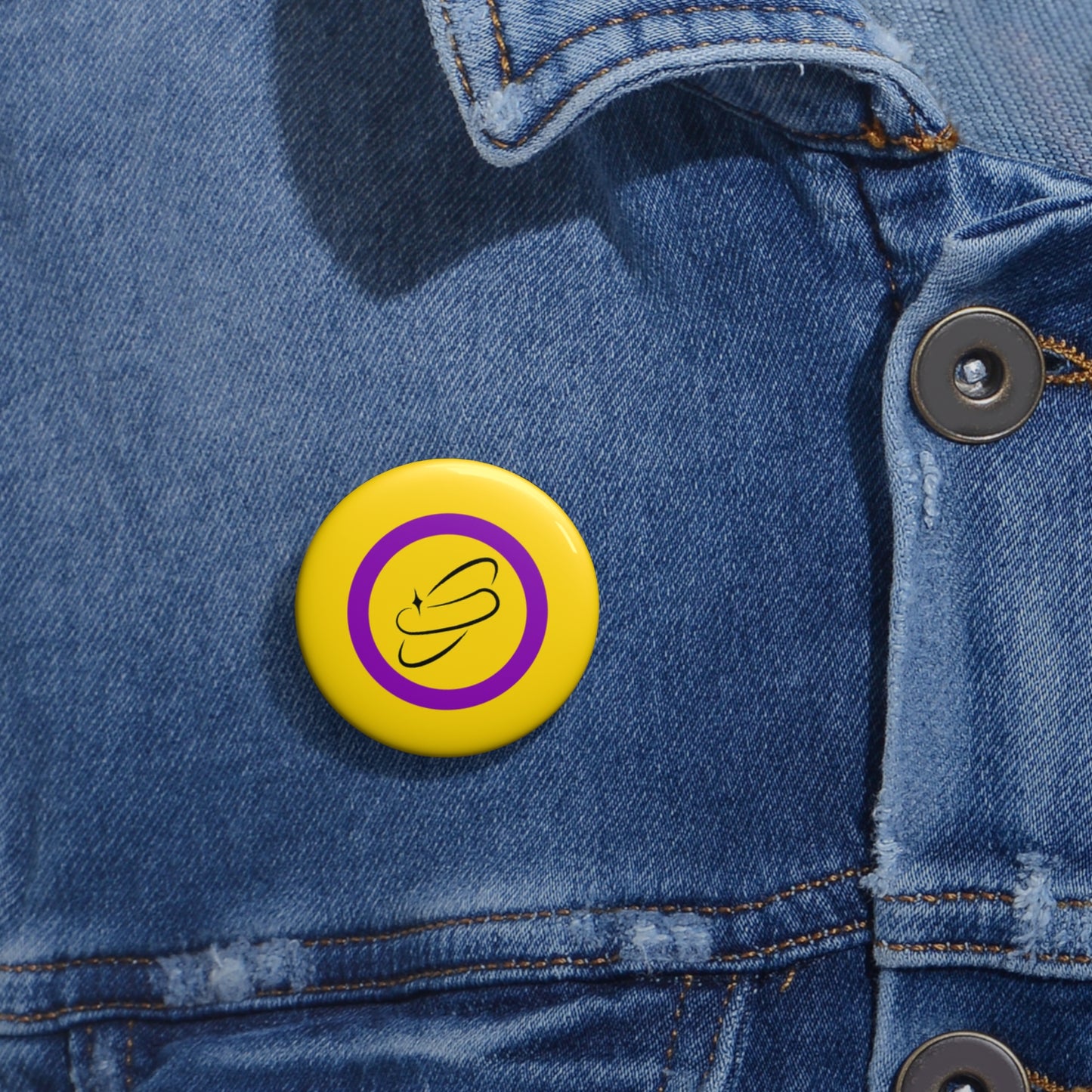 Intersex Flag Pin Button