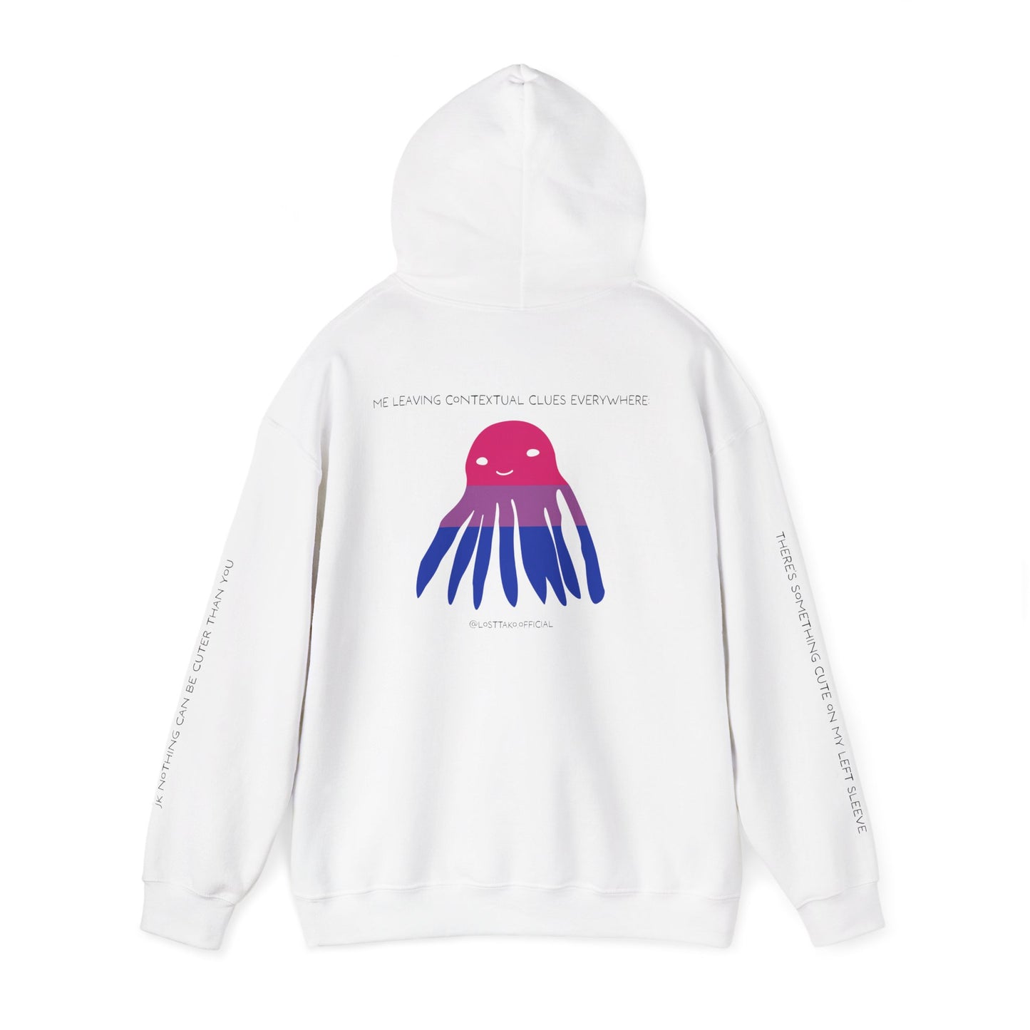 Unisex Bisexual Conversation Starter Hoodie Taki the Tako | You Should Start a Convo, I'm too shy.