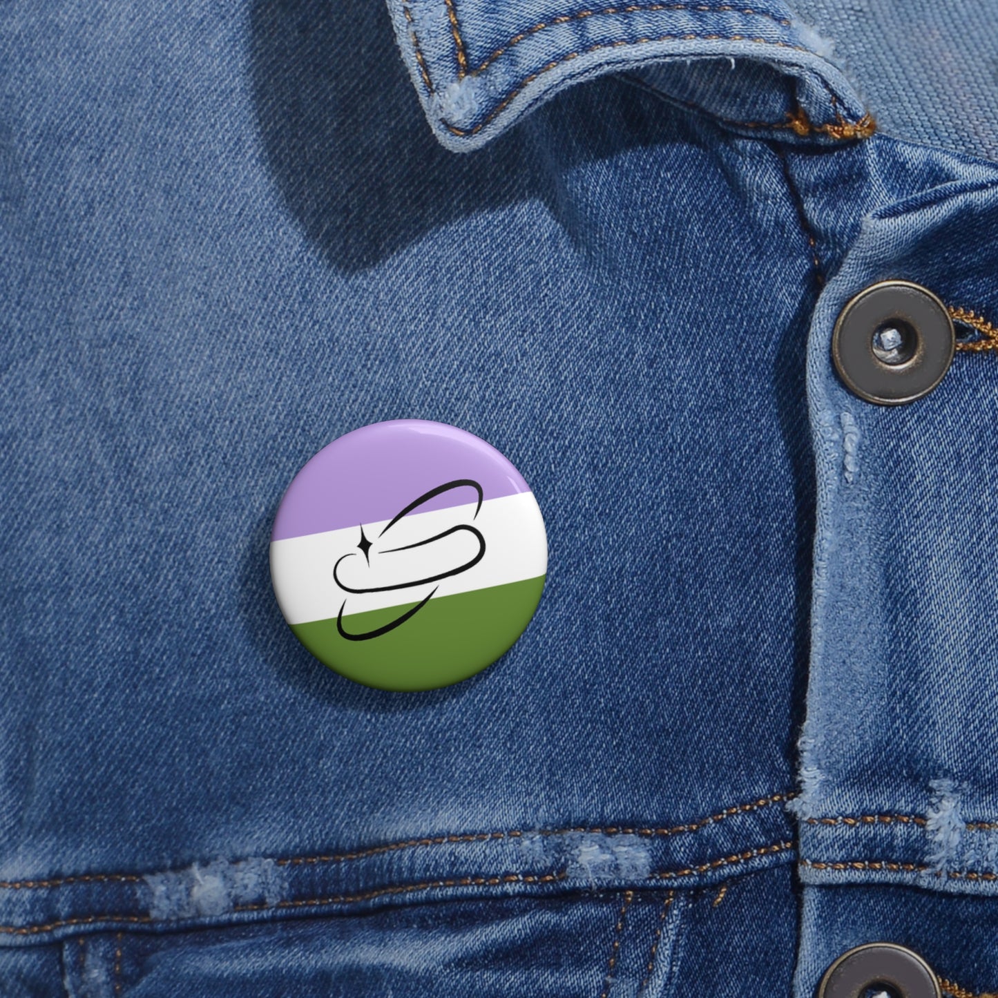 Genderqueer Flag Pin Button