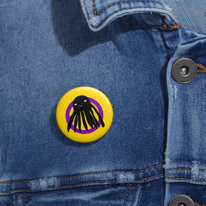 Intersex Flag Taki the Tako Pin Button