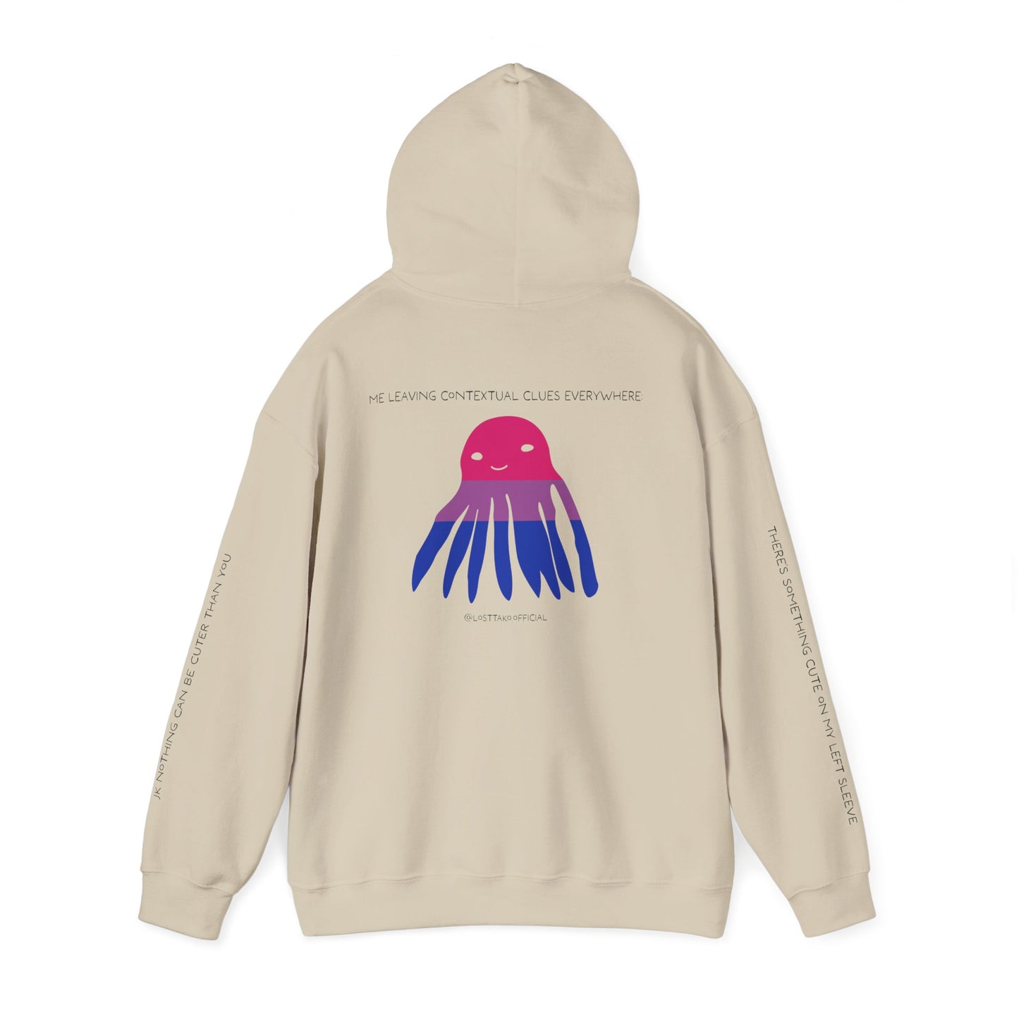 Unisex Bisexual Conversation Starter Hoodie Taki the Tako | You Should Start a Convo, I'm too shy.