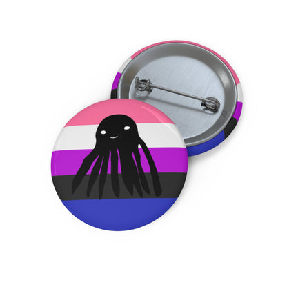 Genderfluid Flag Taki the Tako Pin Button