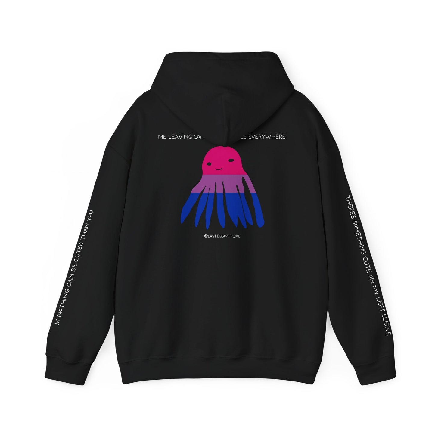 Unisex Bisexual Conversation Starter Hoodie Taki the Tako | You Should Start a Convo, I'm too shy.