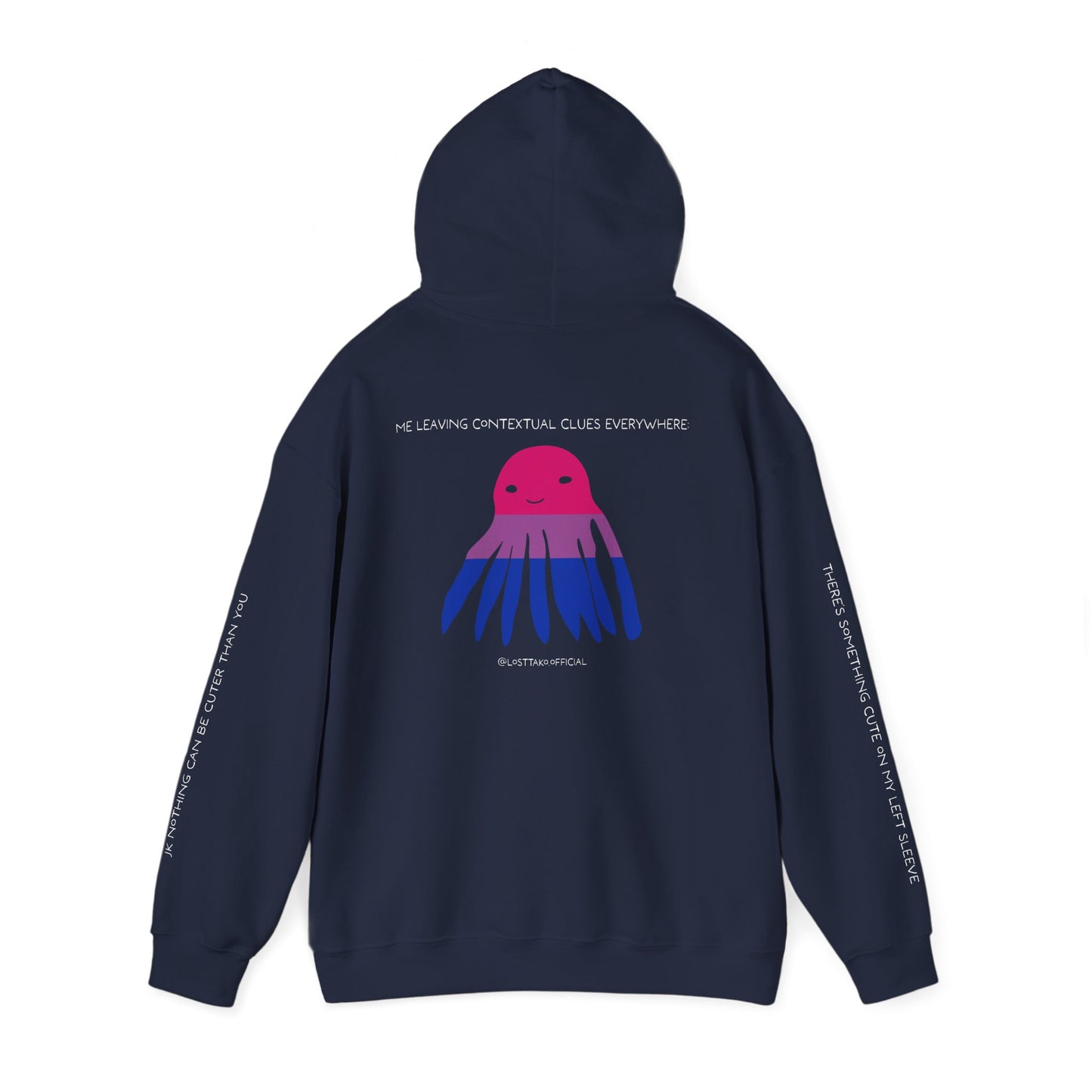 Unisex Bisexual Conversation Starter Hoodie Taki the Tako | You Should Start a Convo, I'm too shy.