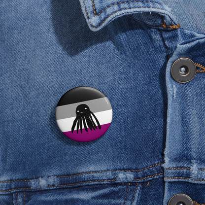 Asexual Flag Taki the Tako Pin Button