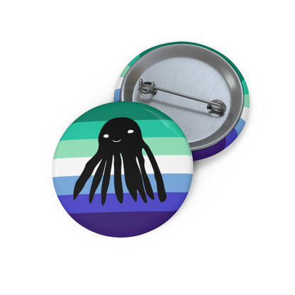 Gay Flag Taki the Tako Pin Button