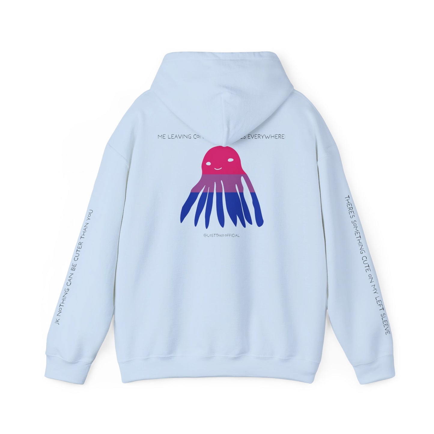 Unisex Bisexual Conversation Starter Hoodie Taki the Tako | You Should Start a Convo, I'm too shy.