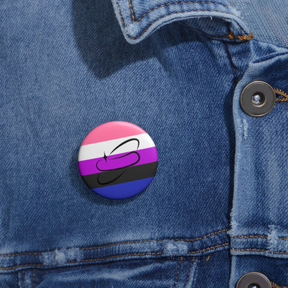 Genderfluid Flag Pin Button