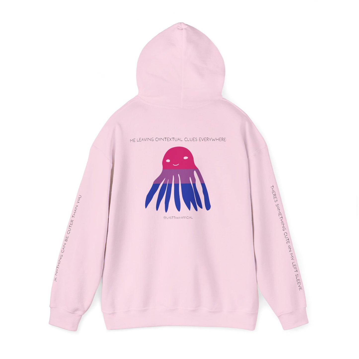 Unisex Bisexual Conversation Starter Hoodie Taki the Tako | You Should Start a Convo, I'm too shy.