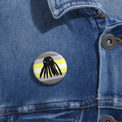 Demigender Flag Taki the Tako Pin Button